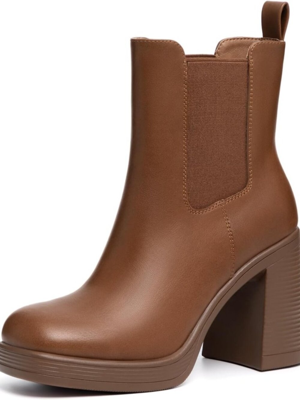 Stylish Women's Chunky Heel Platform Ankle Boots - Trendy Chelsea Style Footwear